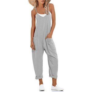 V-Neck Sleeveless Jumpsuit – Lounge & Maternity Romper with Pockets